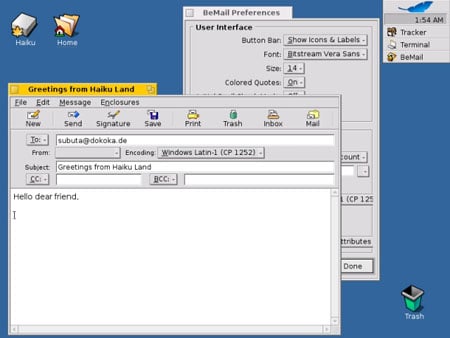 beos/haiku operating system screenshot