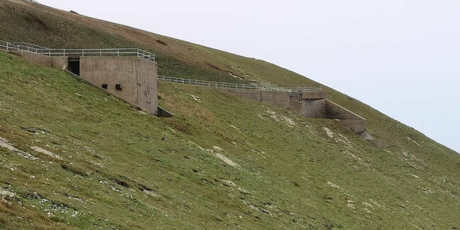 The control and observation chamber at High Downs. Note the viewing portals which are repeated on the other side