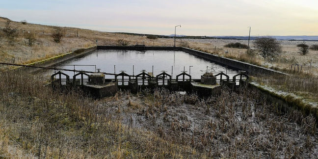 Effluent collection tank at Priorlancy Rigg. This collected coolant and unburnt fuel from test firings