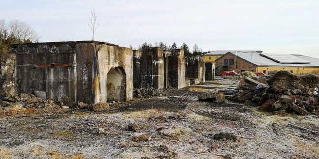 The BOC oxygen plant is now a ruinous dumping ground for rubble.