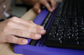 braille screen and computer keyboard